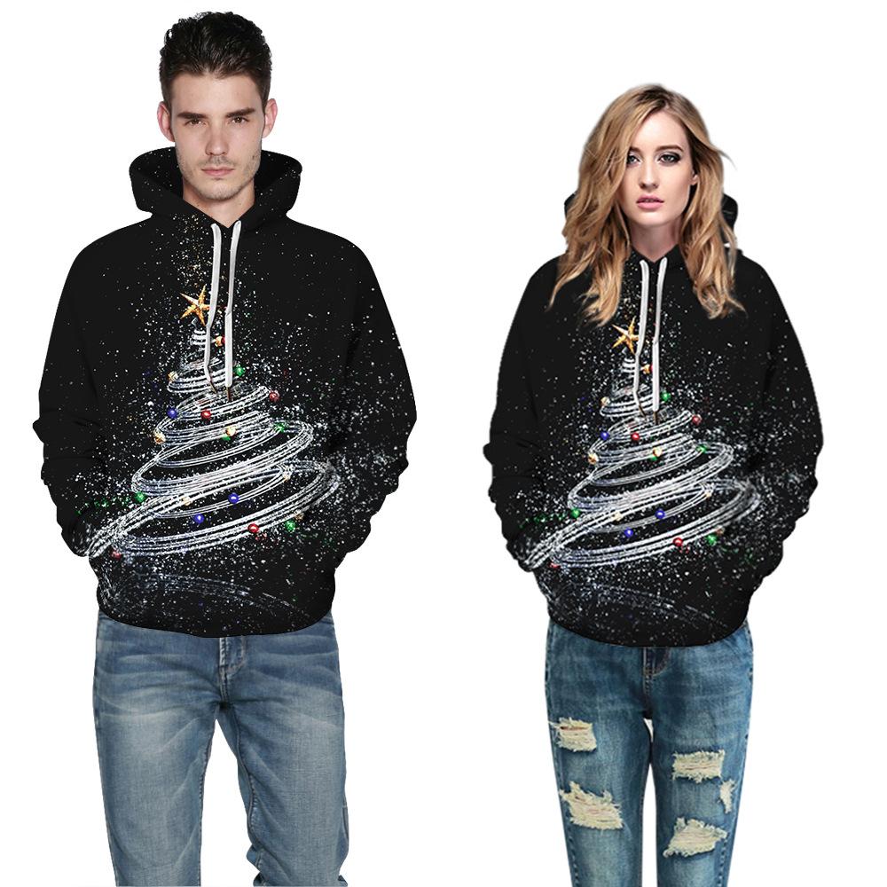 Santa Claus Digital Stamp Couples Wear Cap Suitwear Autumn Long-sleeved Baseball