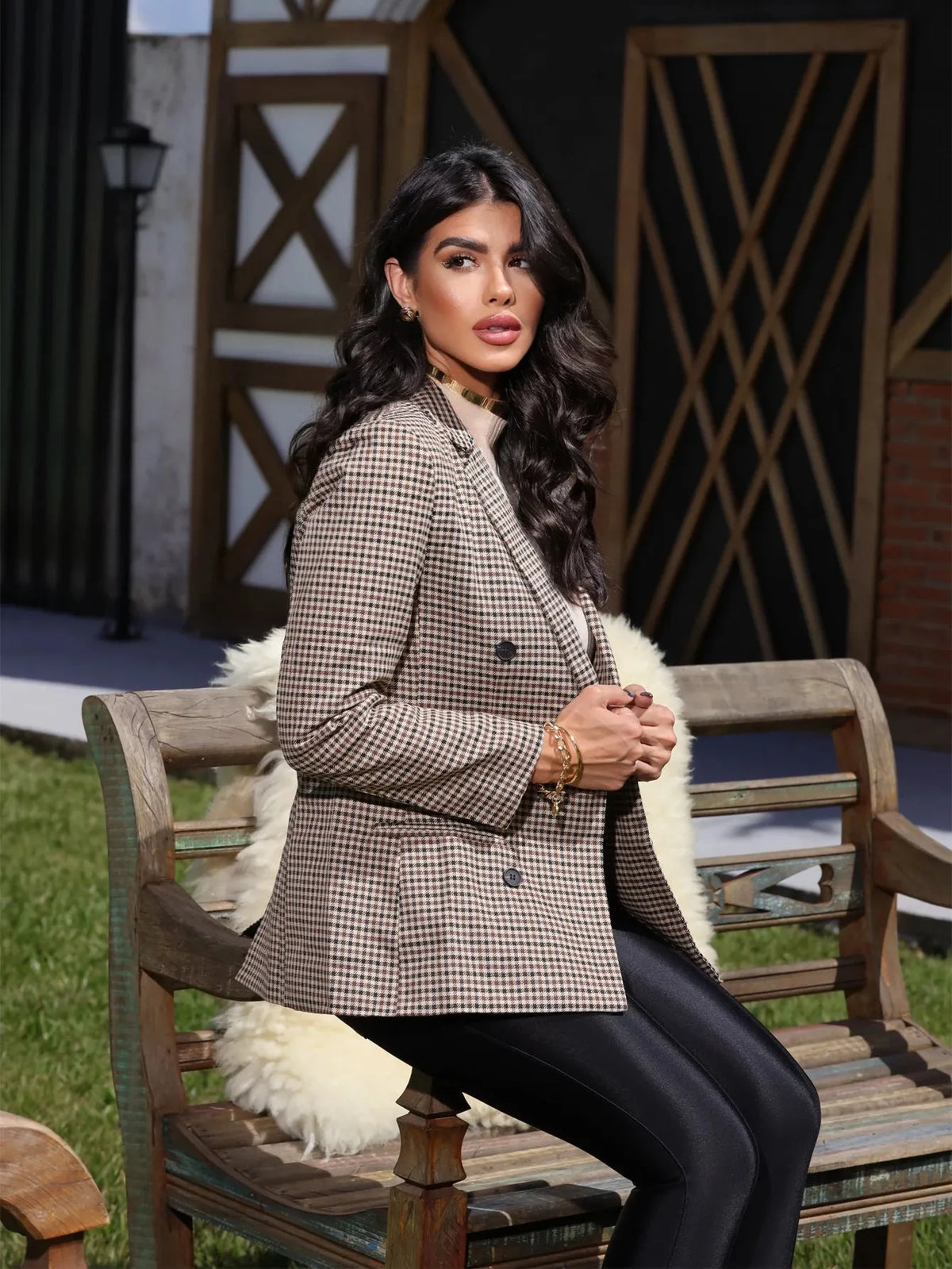 Blazer Feminino Xadrez Vanessa