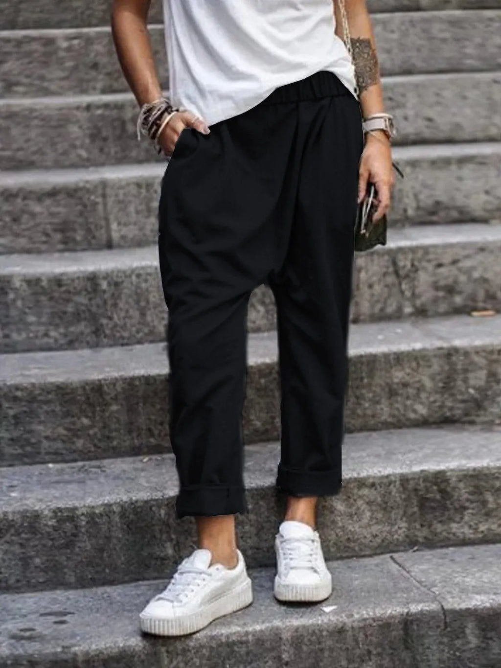 LÃ¤ssige Leinenhose Look