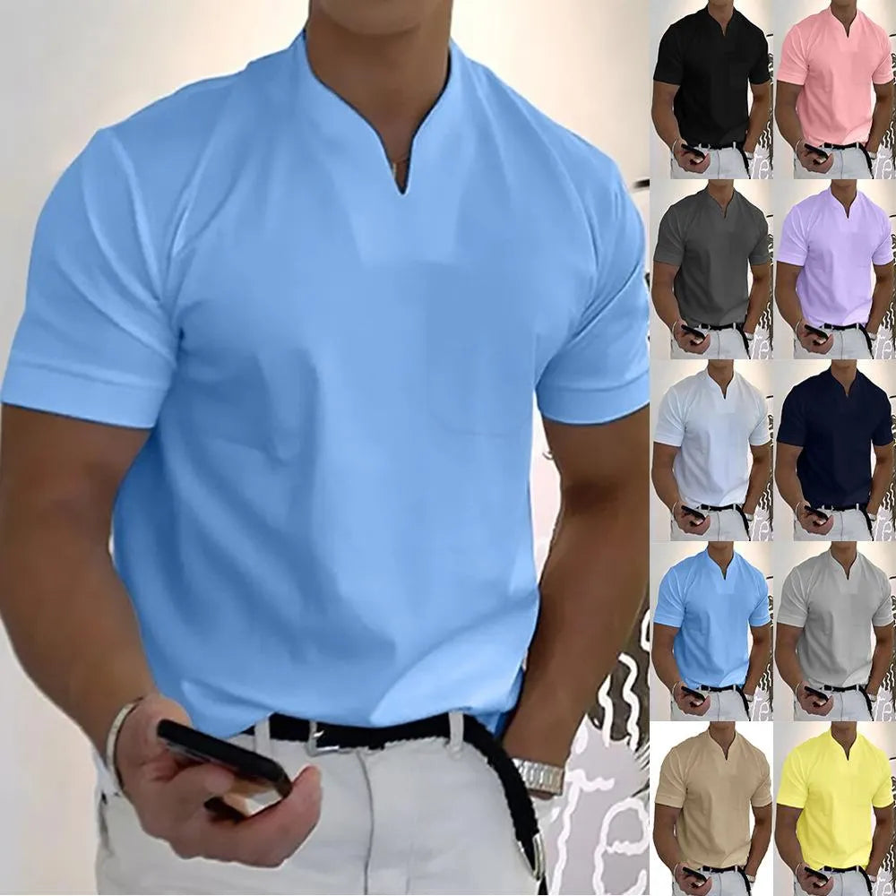 T-shirt Weiß Herren V-ausschnitt