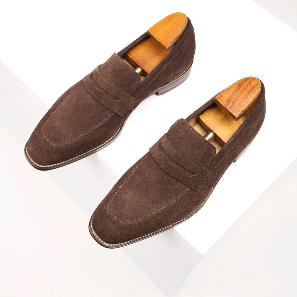 Slip on Leder Penny Loafers Herrenschuhe