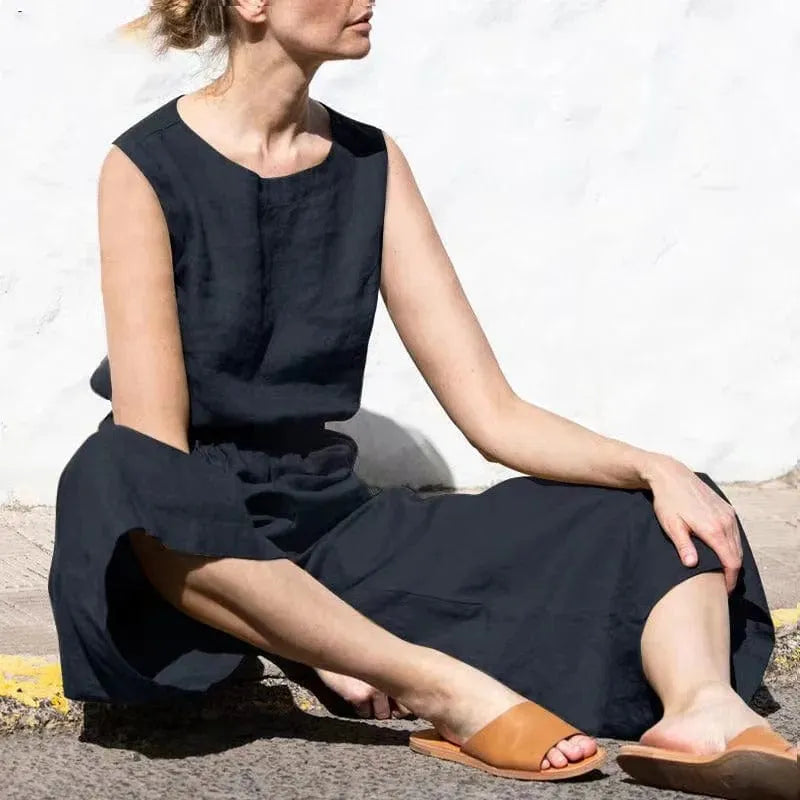 Baumwoll-Leinen-Jumpsuit