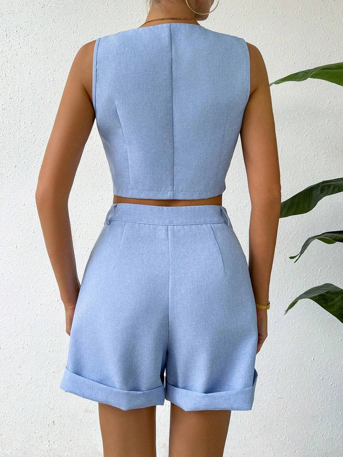 Conjunto Feminino Short e Blusa MonocromÃ¡tico Estella