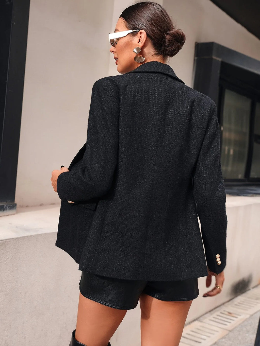 Blazer Feminino Preto Elegante Modelo Rafaella