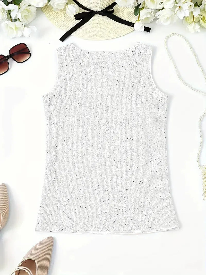 Elegantes Ärmelloses Top mit Pailletten