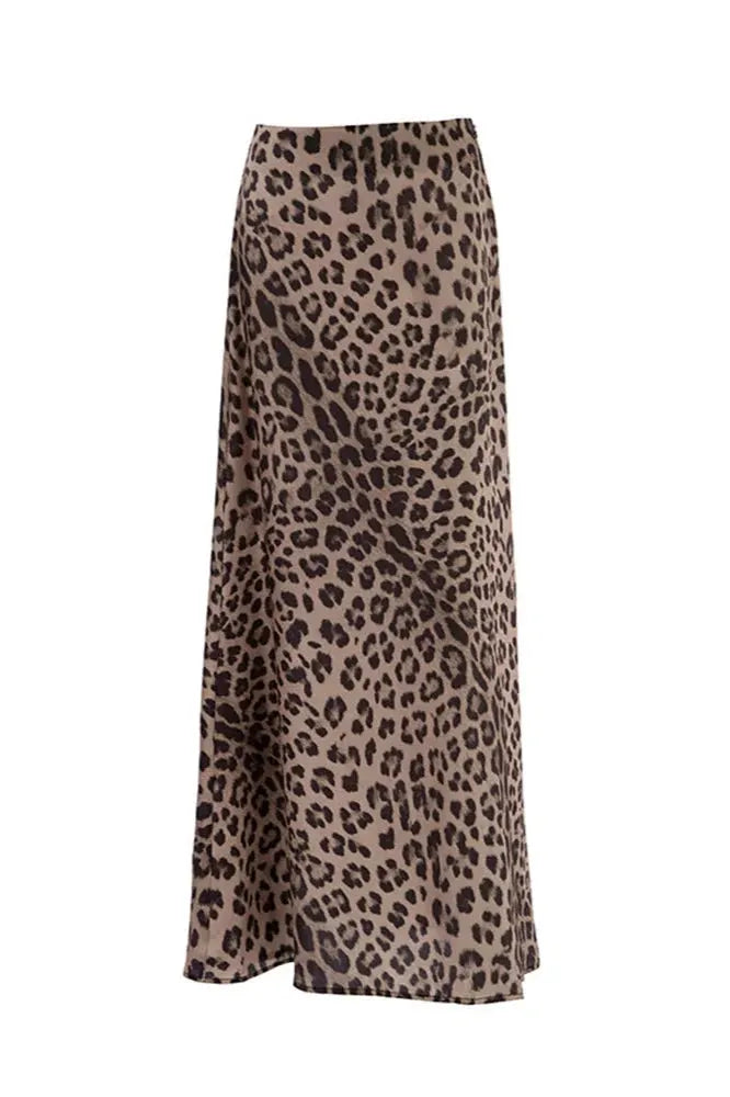 FlieÃŸender Maxi Rock mit Animal Print