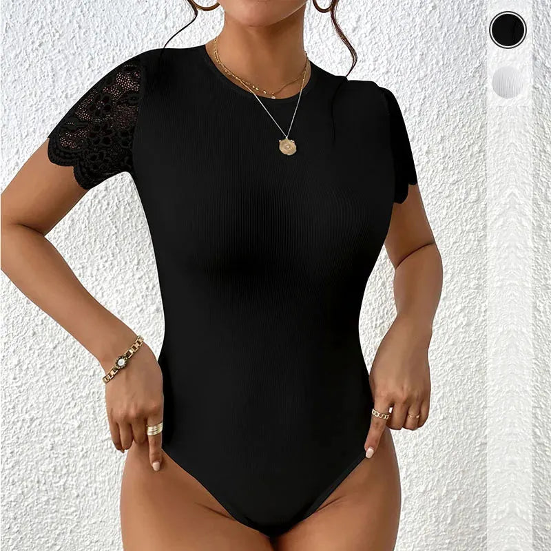Damen rÃ¼ckenfreier Bodysuit mit Rundhalsausschnitt