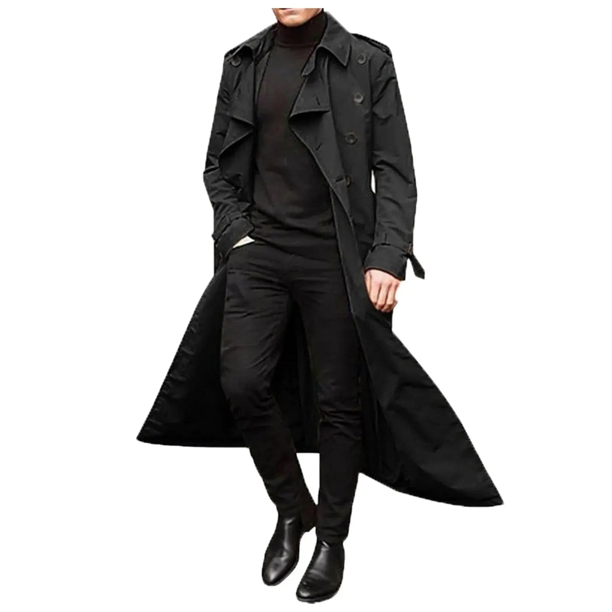 Trenchcoat Mit Gekerbtem Revers Und Taschen Für Herren