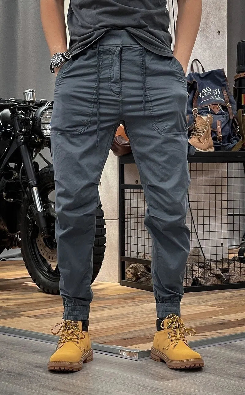 Retro Herren Latzhose Mit Mehreren Taschen Und Elastischer Taille