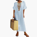Womenâs Kaftan Dress with Slit and Pattern