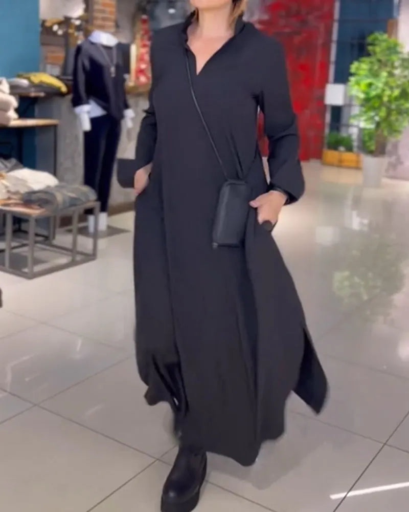langes Kleid mit Seitenschlitz