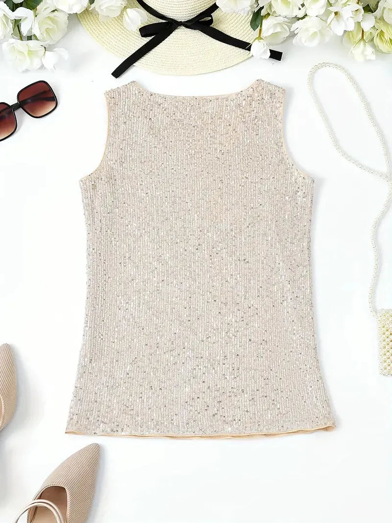 Elegantes Ärmelloses Top mit Pailletten