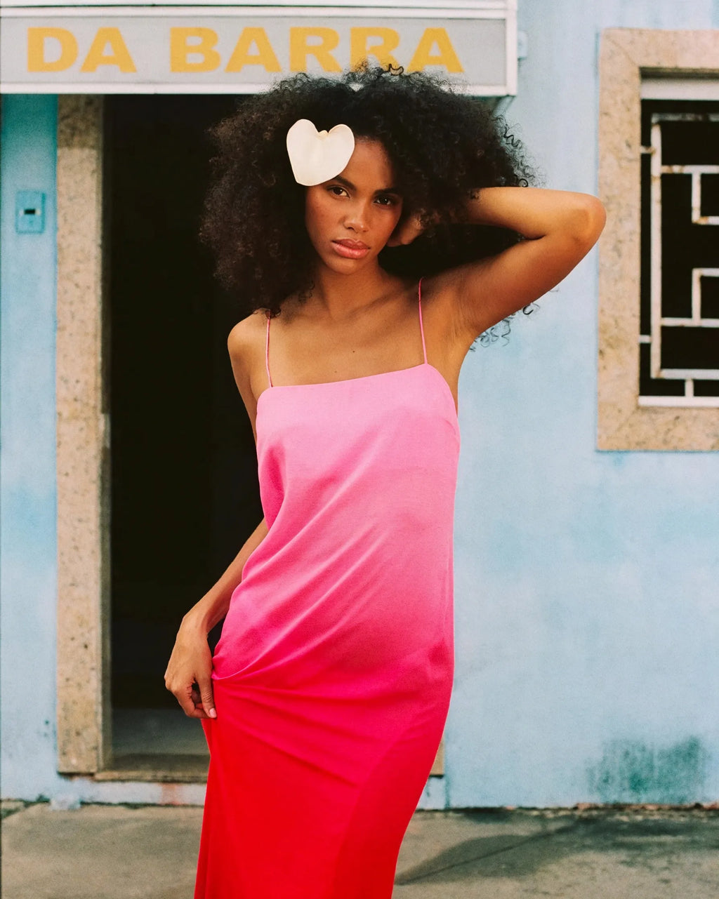 Ombre Maxi-Kleid – Ärmellos mit Spaghettiträgern