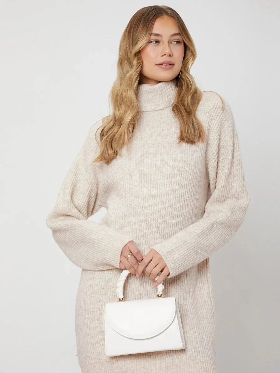 Vestido De Trico Paris Bege