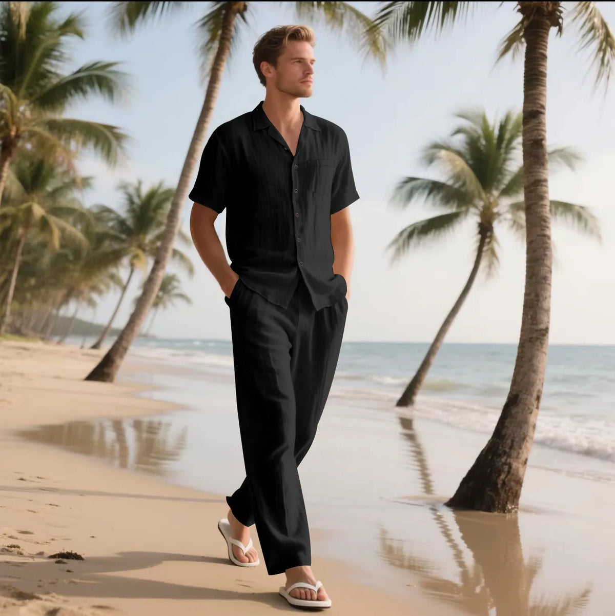 Herren lässiges Leinen Outfit