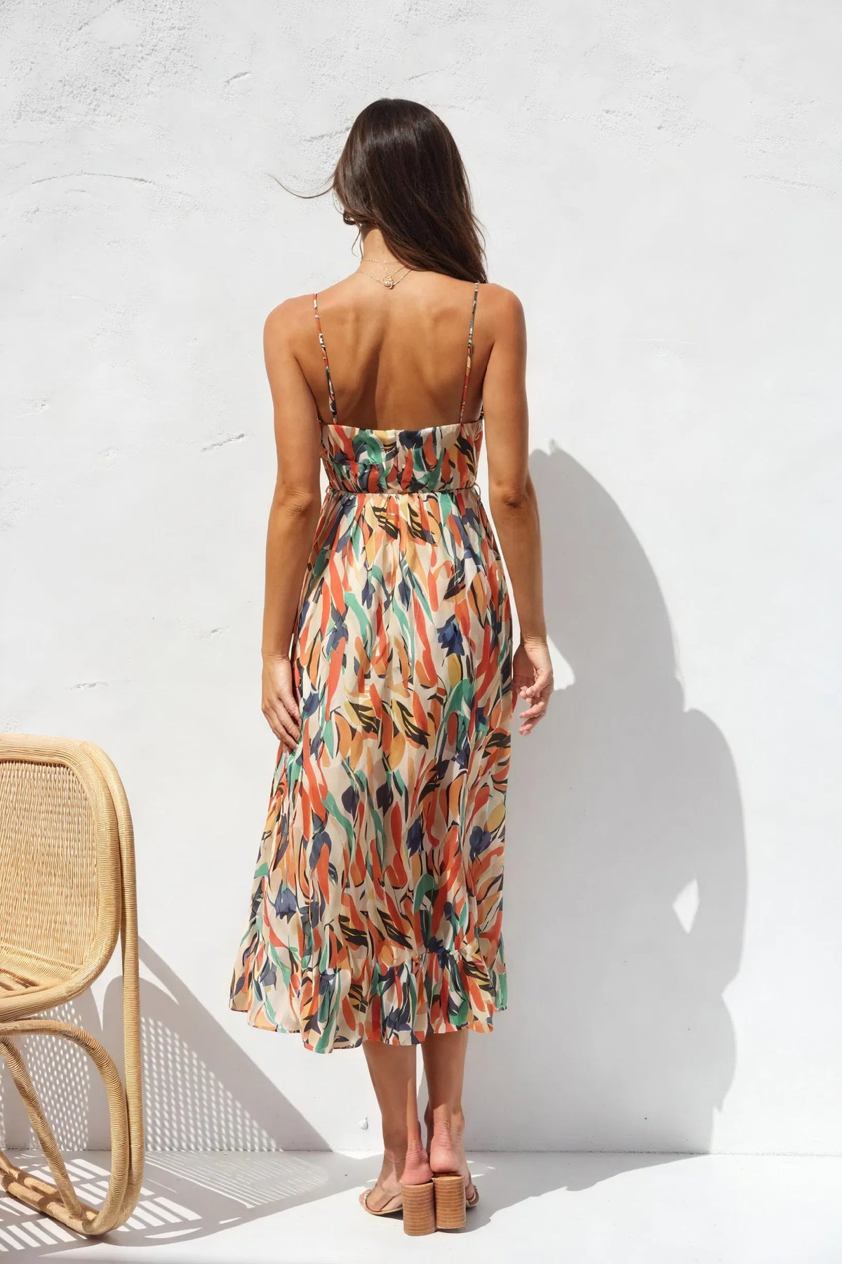 Fließendes Sommerkleid mit Blumenmuster