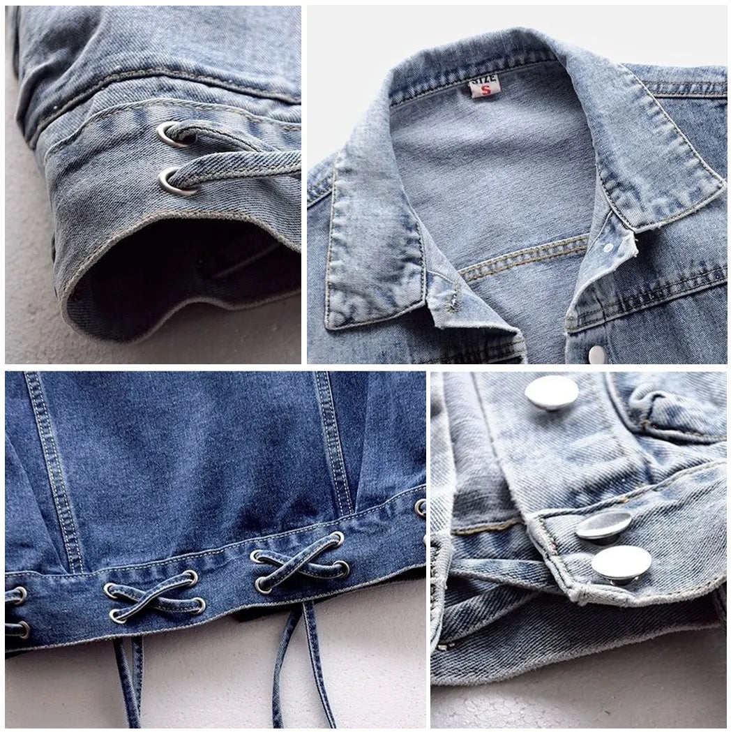 CAROLINE | Klassiek Denim Vest Met Vintage Wassing – Stoer, Tijdloos, Casual Chic