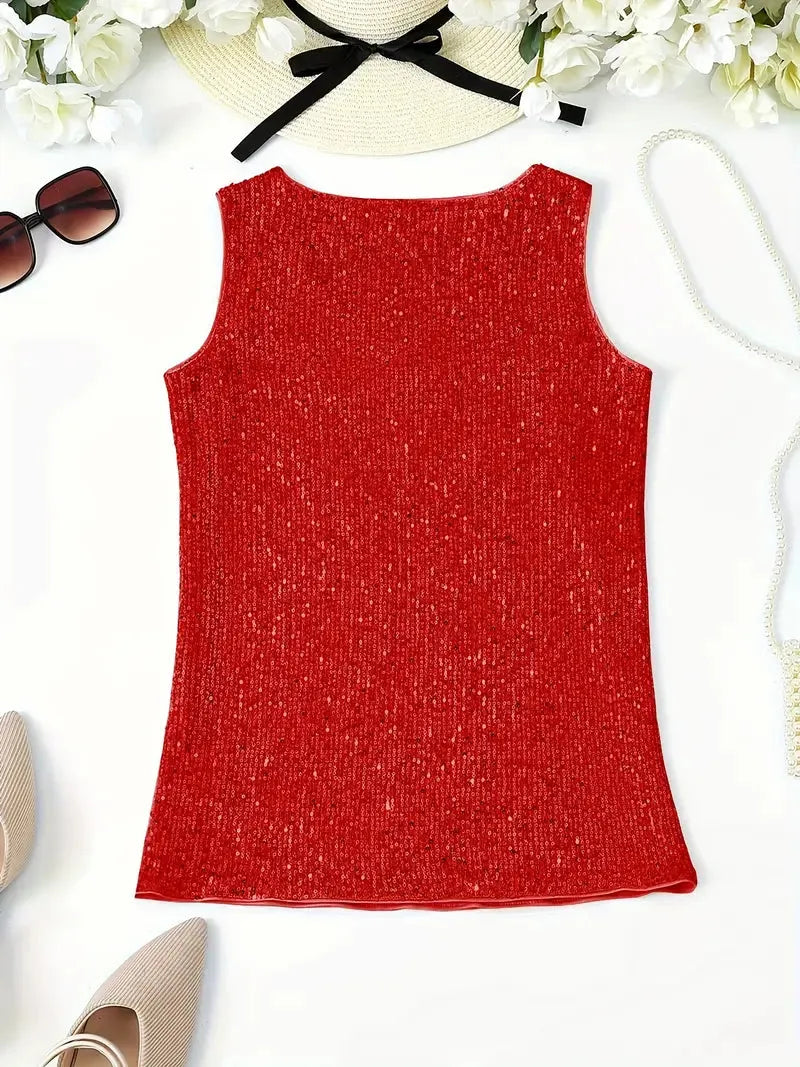 Elegantes Ärmelloses Top mit Pailletten