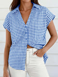 Gingham Print Button-Down Shirt