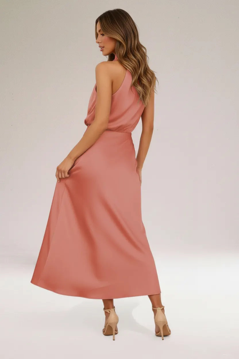 Kleid | Asymmetrischer drapierter Ausschnitt | Ganzjährig