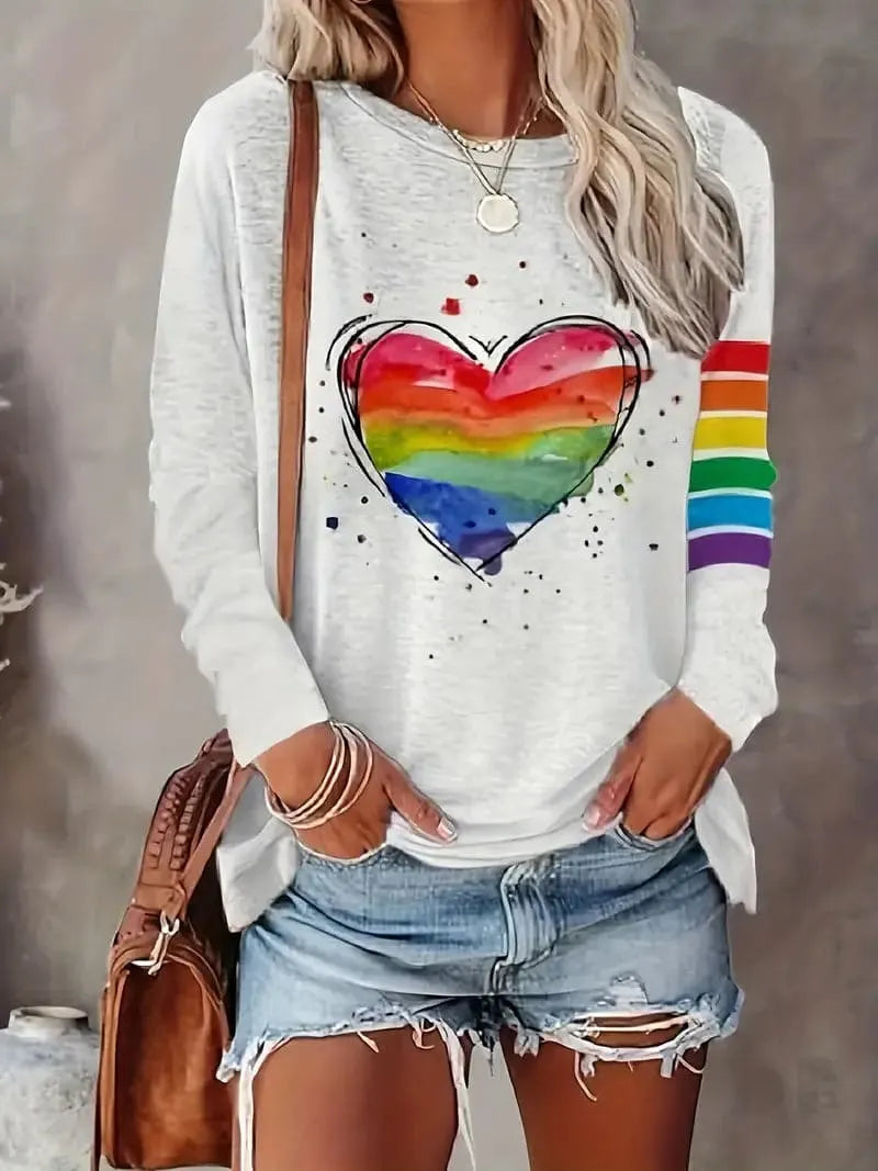 Damen Regenbogen Shirt