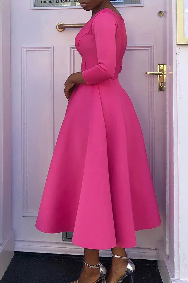 3/4-Ã„rmel Swing-Kleid