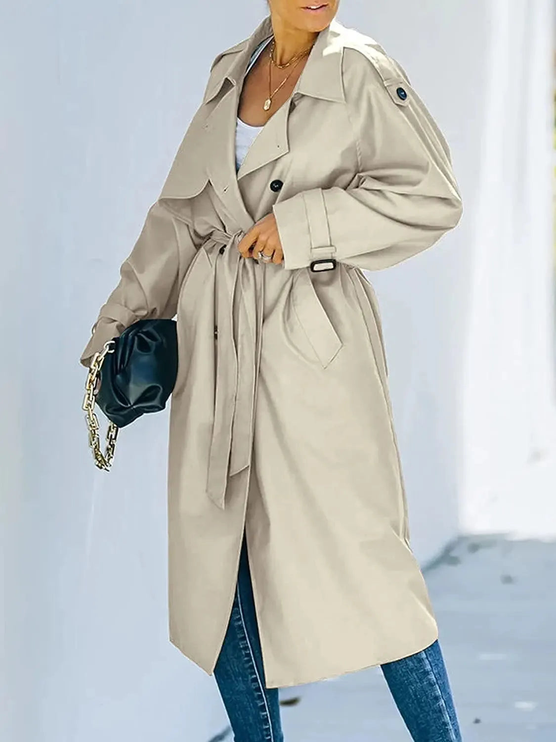 Brigitte | Eleganter Doppelreihiger Damen-Trenchcoat