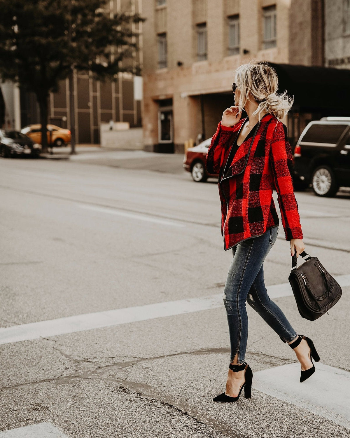 Fashion Plaid Long Sleeve Autumn Tops