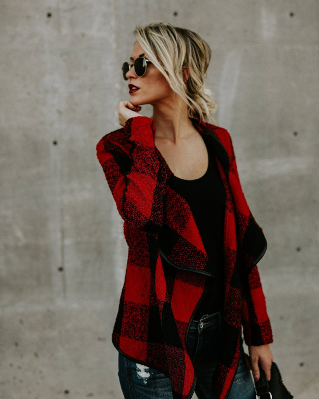 Fashion Plaid Long Sleeve Autumn Tops