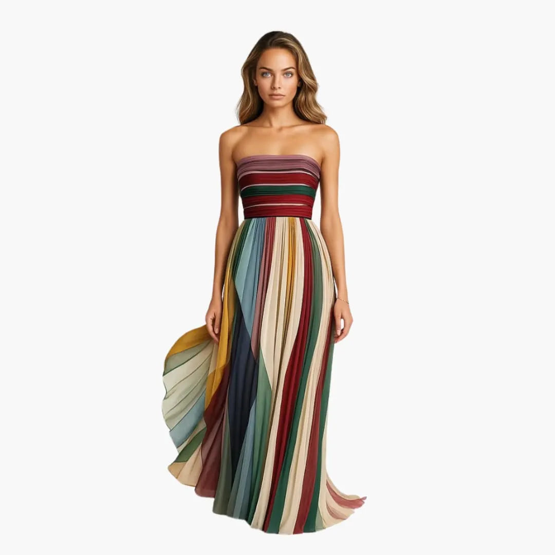 Womenâ€™s Maxi Dress with Pleated Skirt