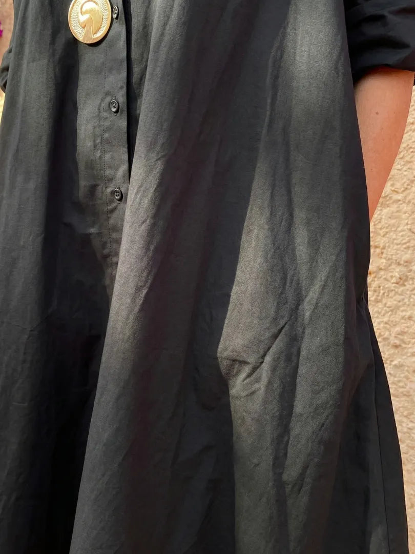 Evelyn | Button Front Collared Midi Shirt Dress