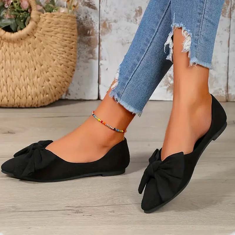Lena | Spitz-Zehen Ballerinas – Femininer Look mit Schleife