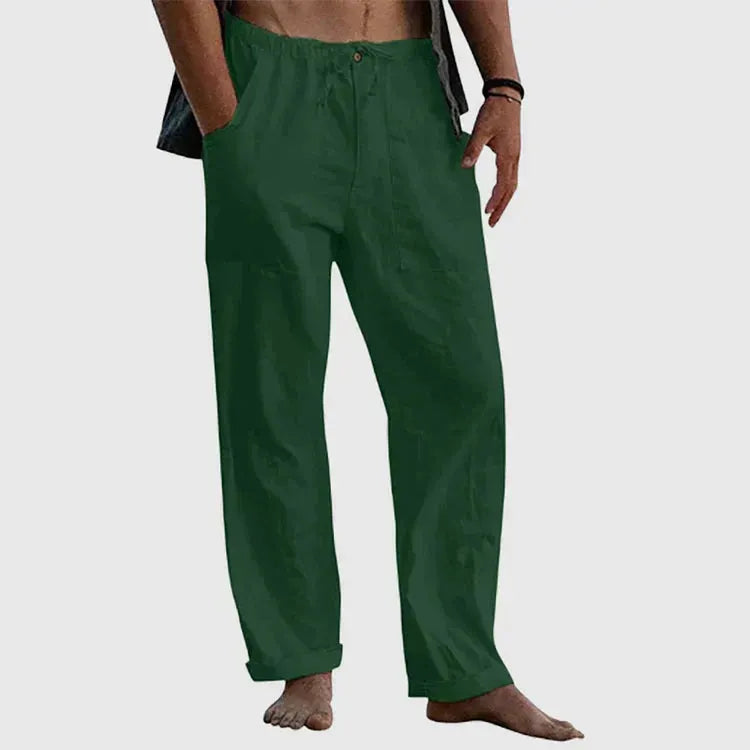 LÃ¤ssige Leinenhose mit Kordelzug