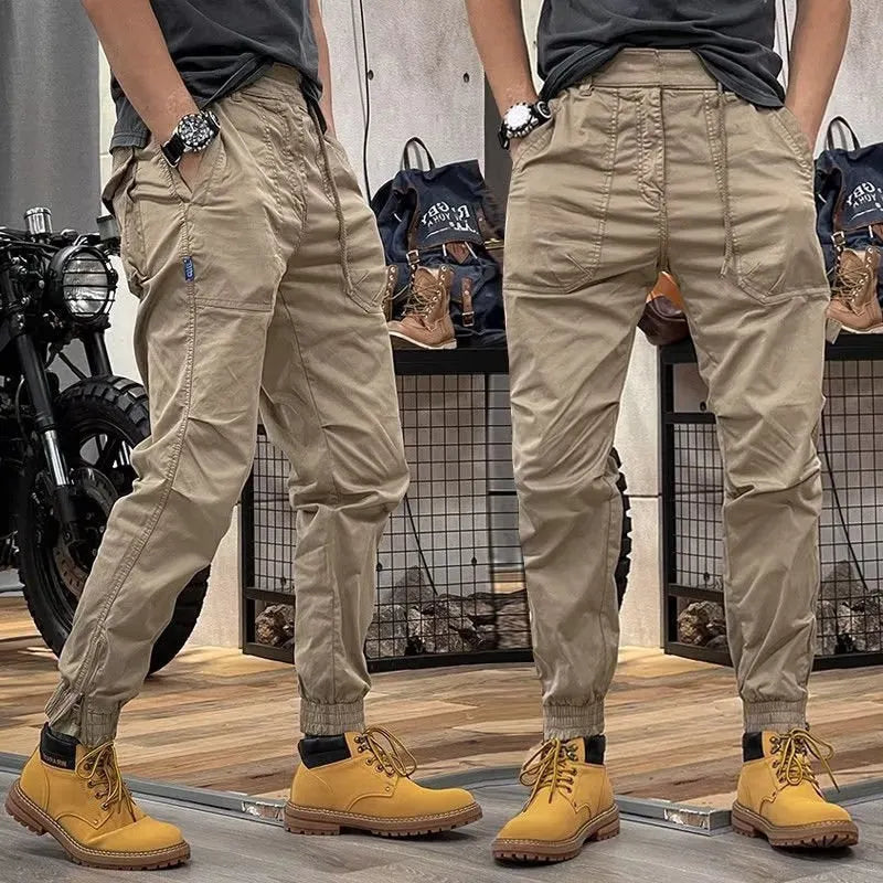 Retro Herren Latzhose Mit Mehreren Taschen Und Elastischer Taille