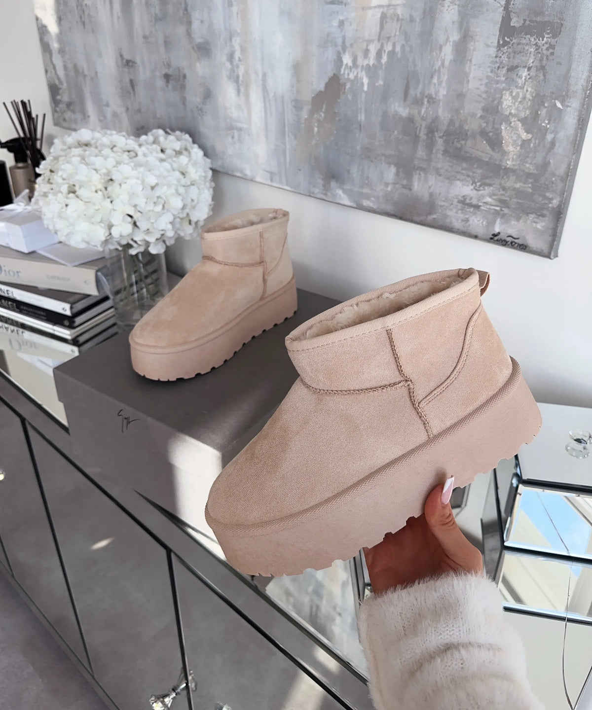 Beige Boots Dames – Warm, Gevoerd, Comfortabel & Modieus