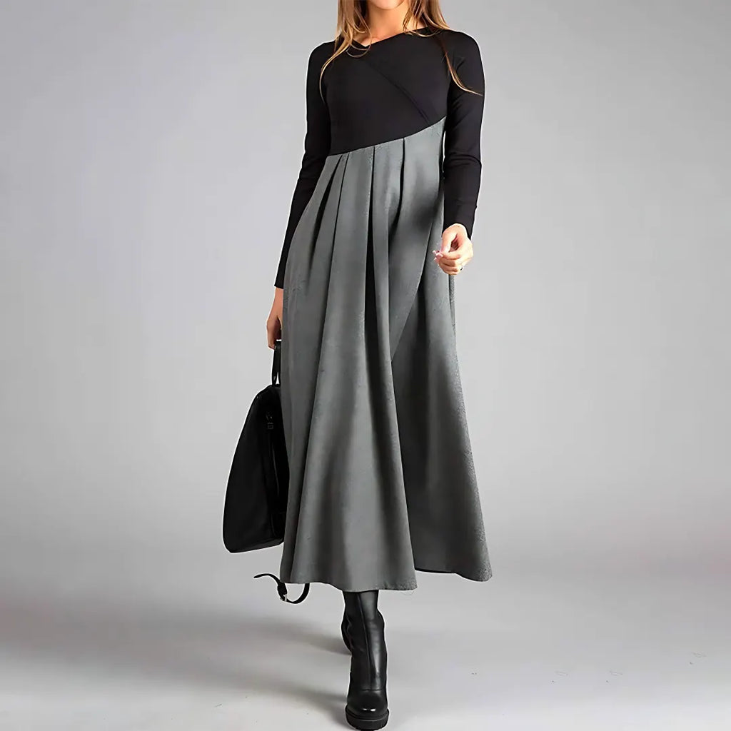 Women's Dress with A-Line Cut and Pleated Skirt