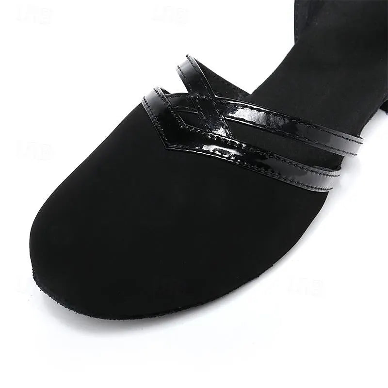 Moderne Tanzschuhe für Damen - Schwarz - Hochwertiges Wildleder