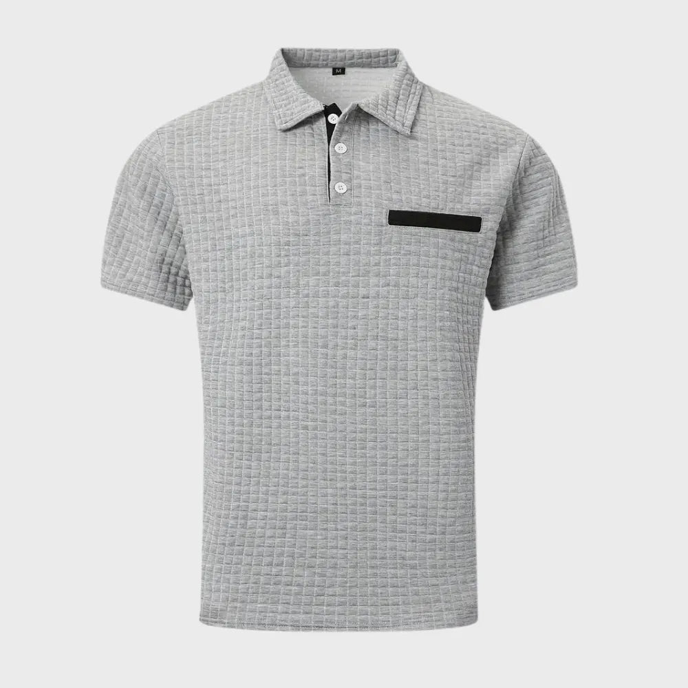 - Texturiertes Poloshirt