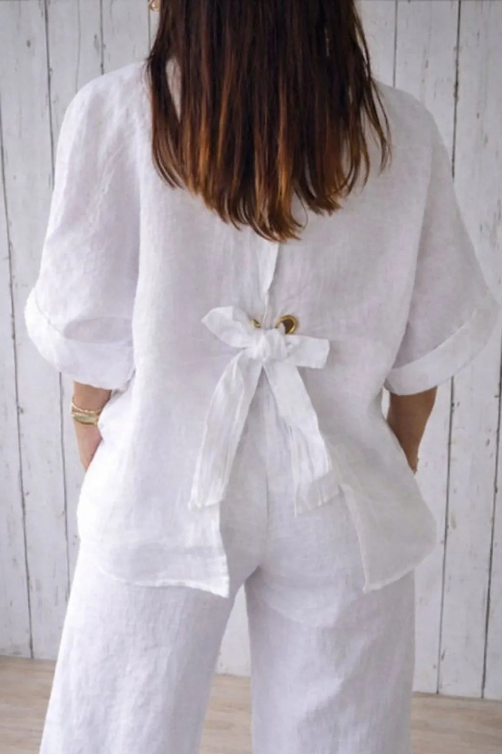 Dames Shirt met Rolmouwen en Casual Chic Stijl