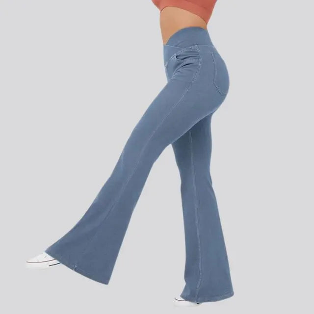 Hoch taillierte Flare-Leggings