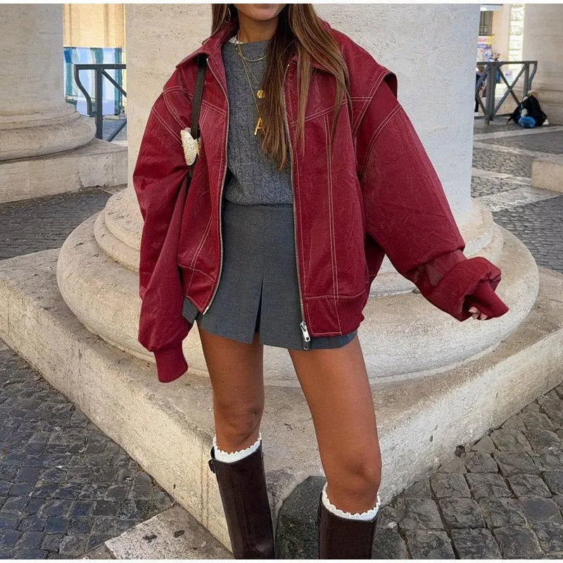 LIZ | Oversized Leren Jas Dames