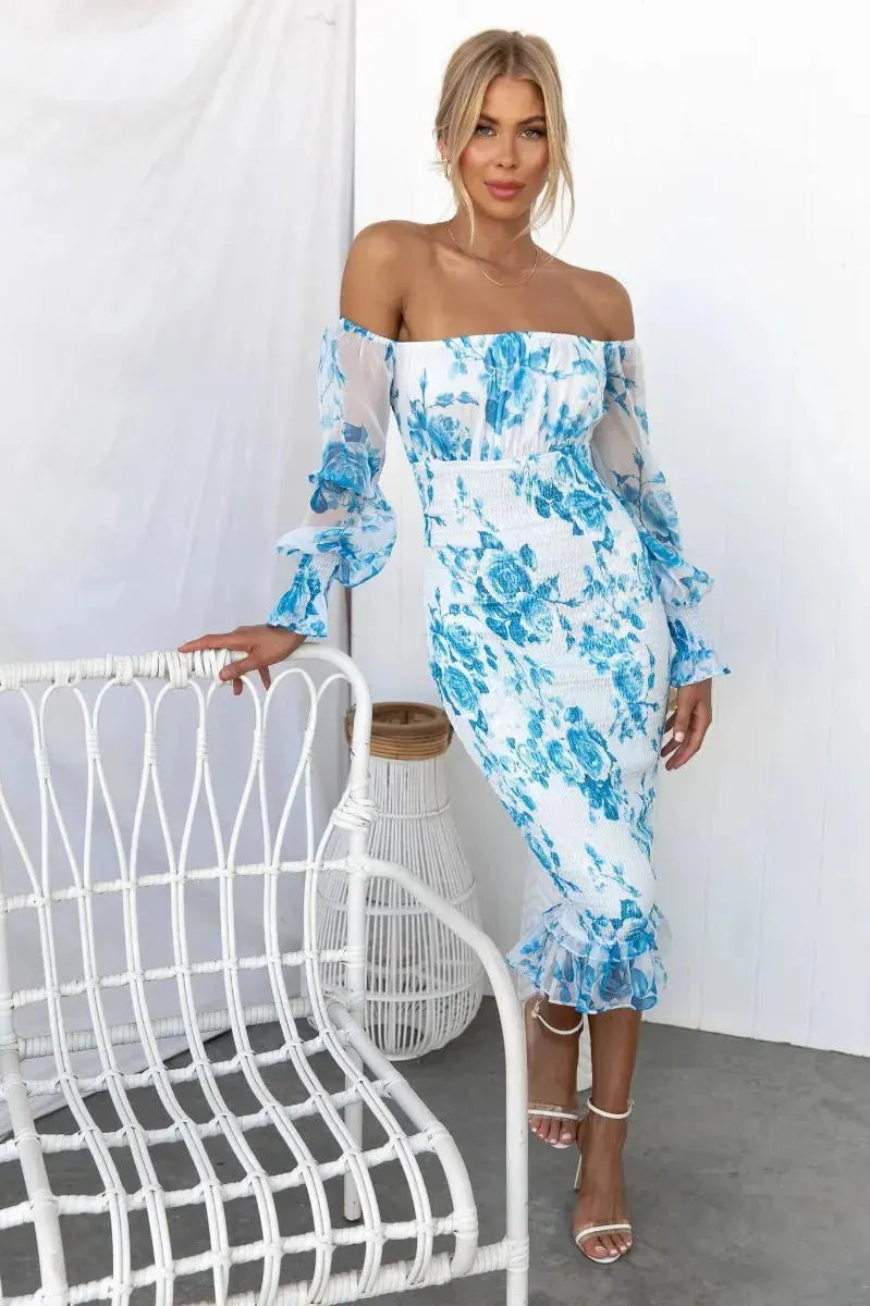 KAYALI | Elegante Zomer Midi Jurk Voor Dames Met Bloemen Print - Luchtig & Stijlvol