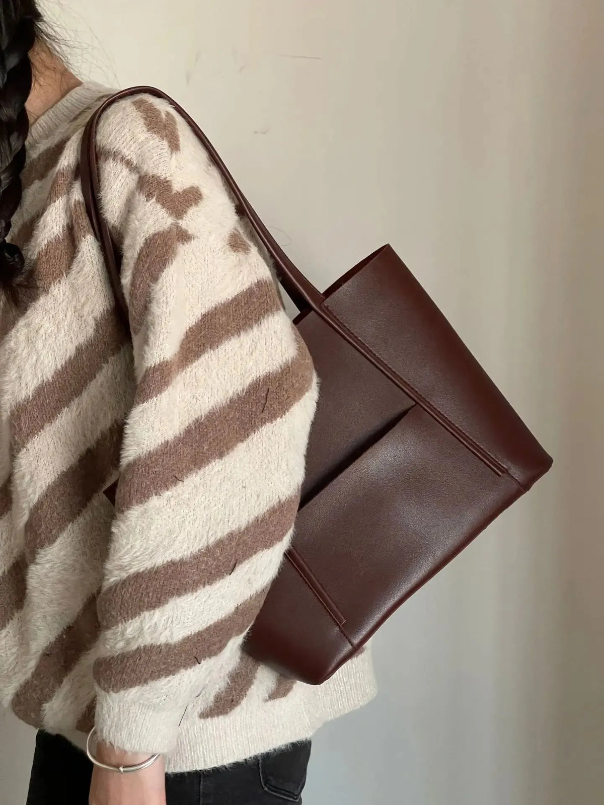 Dames leren handtas met top handvat | Tijdloze luxe voor elke dag