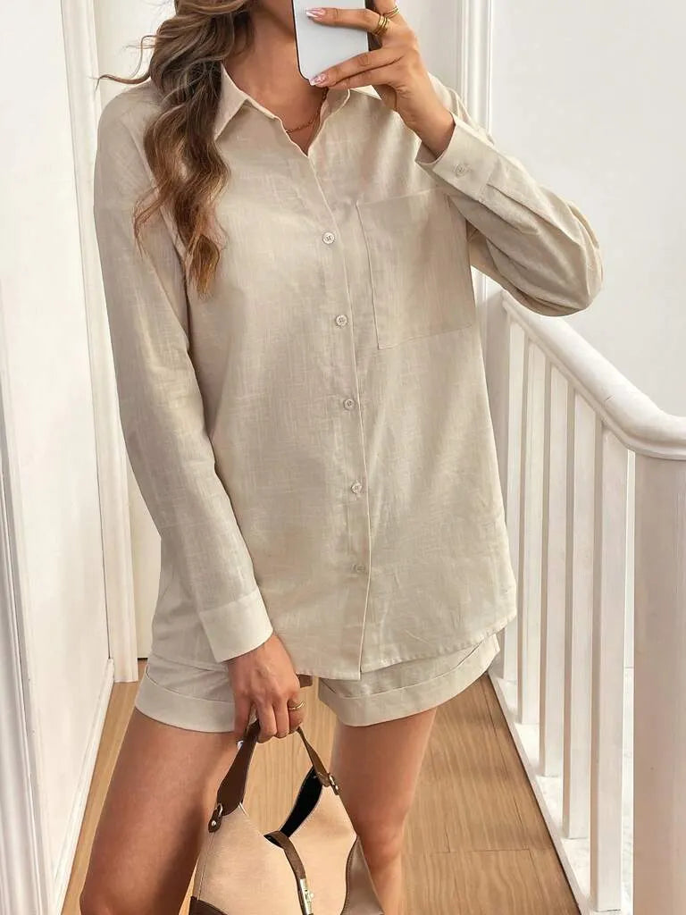 Conjunto Feminino Short e Blusa 100% AlgodÃ£o Jasmine Damasco