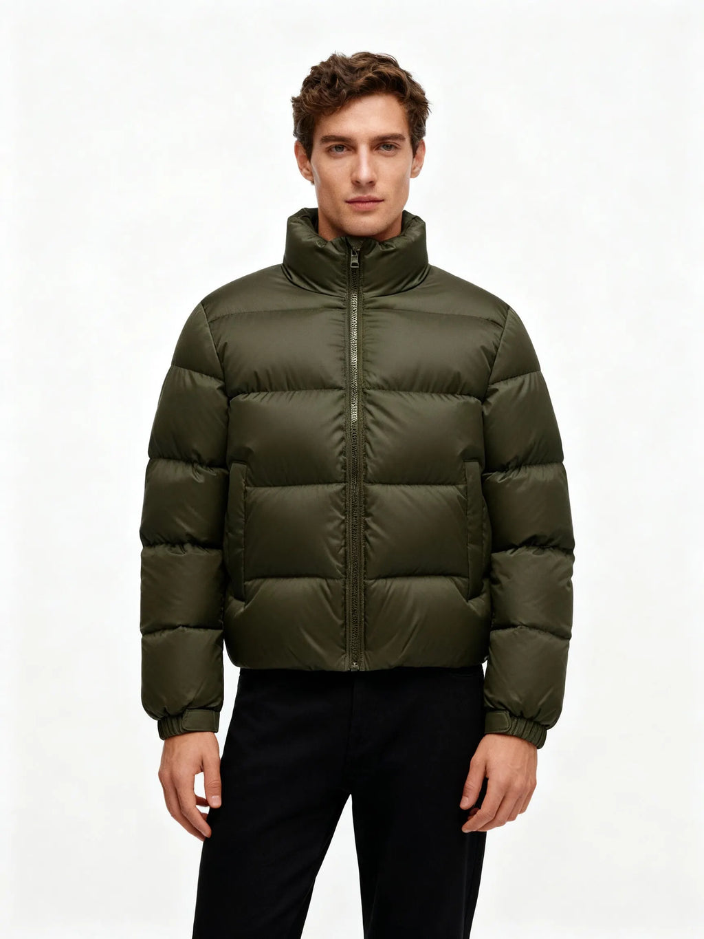 Herren Pufferjacke aus Entenfedern mit Wärme & Kapuze |
