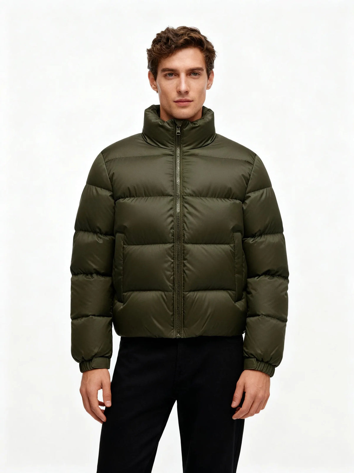 Herren Pufferjacke aus Entenfedern mit Wärme & Kapuze |