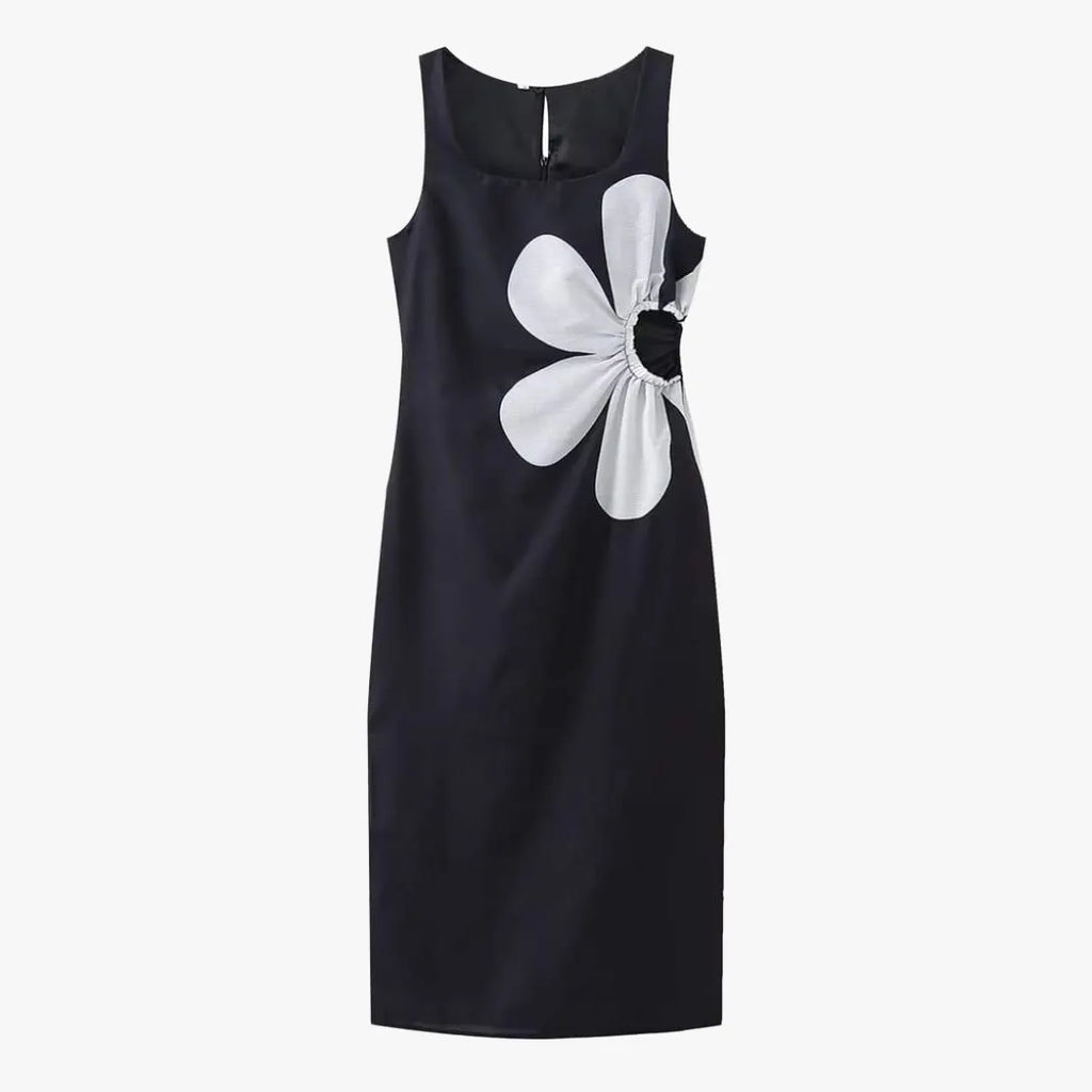 Figurbetontes Kleid mit floralem Design