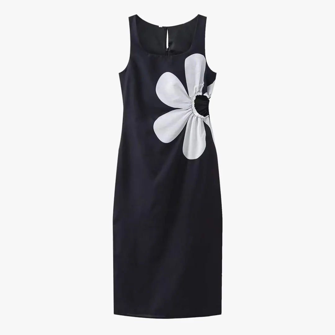 Figurbetontes Kleid mit floralem Design