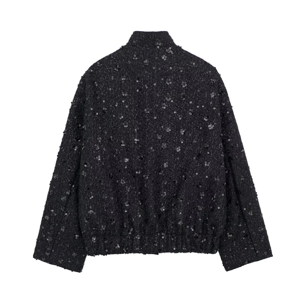 SARAH | Casual Bomberjack Met Gouden Pailletten – Comfort Meets Glamour