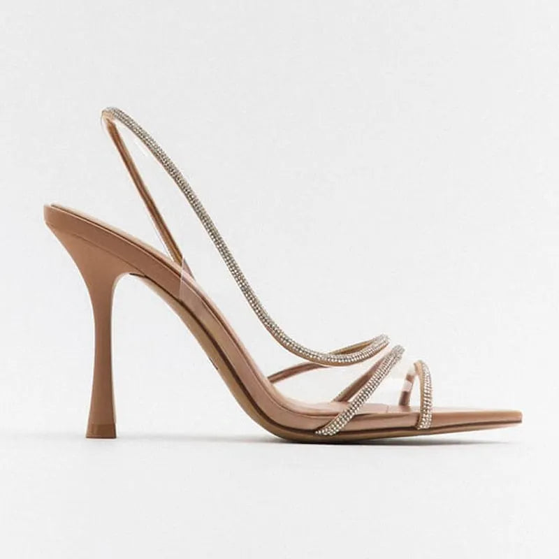 Elegante High-Heeled Sandalen Stiletto Slingback Peep Toe Schuhe